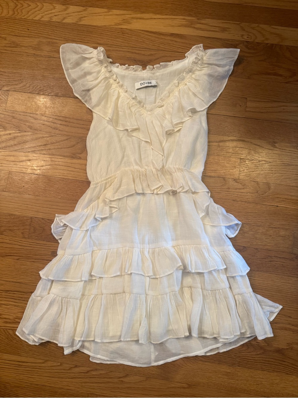 DO+BE Off White Ruffle Mini Dress